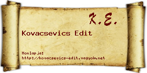 Kovacsevics Edit névjegykártya